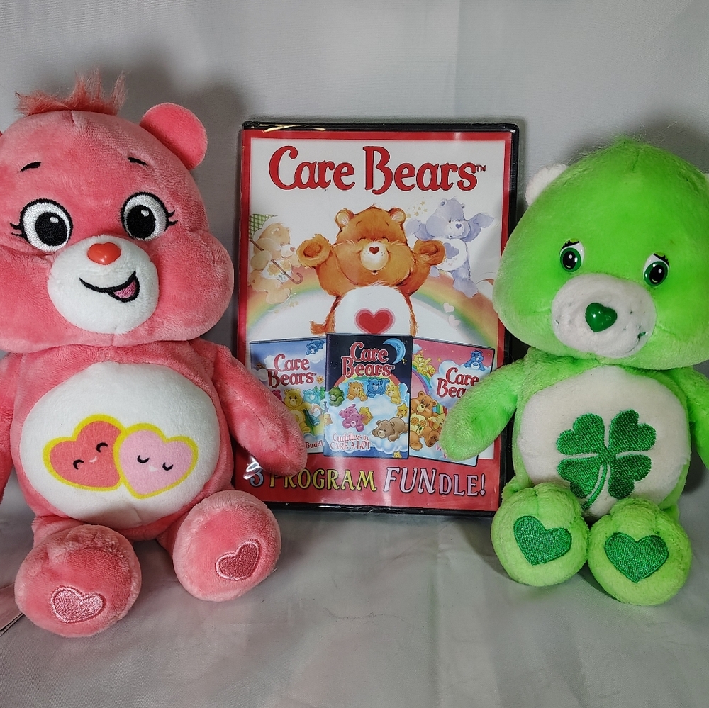 Care Bears Bundle Love-a-lot, Good luck Shamrock Bears And factory Sealed DVD